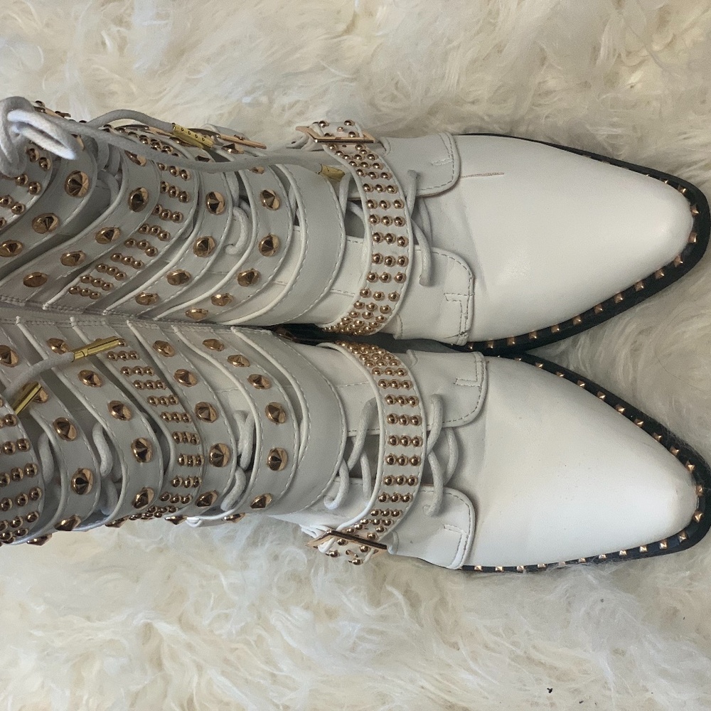 Cute Fun White Bling Smaller Heal Booties